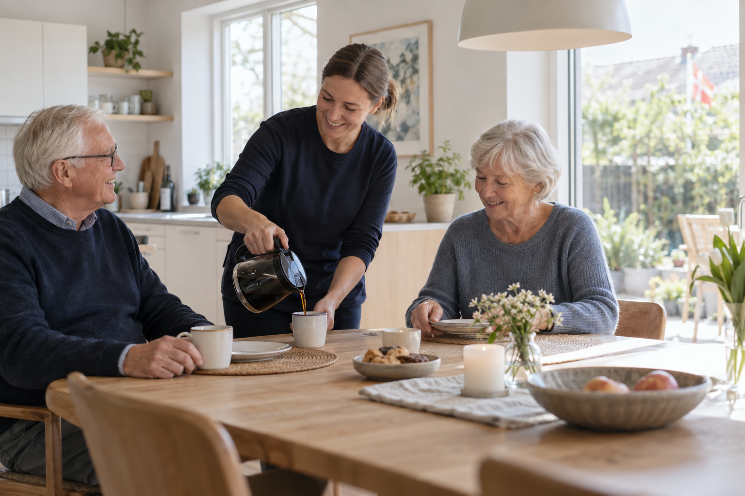 NærPleje skaber en tryg hverdag over kaffe i et dansk hjem